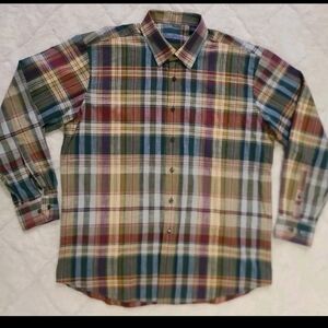 Alan Flusser Men's Colorful Plaid Button Down Shirt